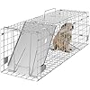 Photo 1 of VEVOR Live Animal Cage Trap, 24" x 8" x 8" Humane Cat Trap Galvanized Iron, Folding Animal Trap with Handle for Rabbits, Stray Cats, Squirrels, Raccoons, Groundhogs and Opossums