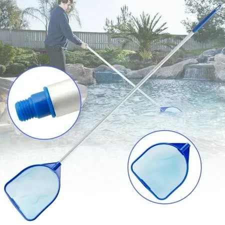 Photo 1 of Tsuinz Pool Cleaning Net Swimming Pool Skimmer Net for Spa Pond Swimming Pool, Size: Shallow Net, Blue
