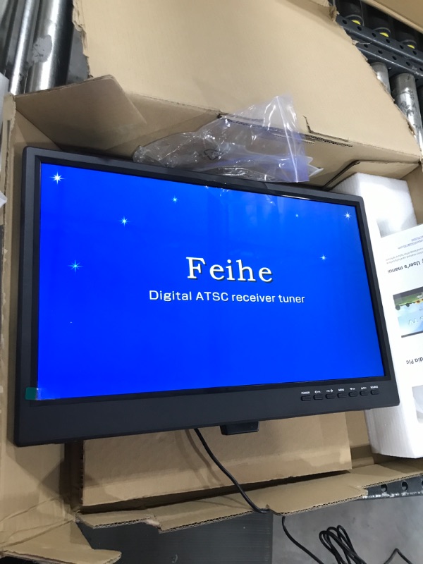 Photo 2 of Feihe 19 Inch TV, FHD LED Flat Screen TV 1920 x 1080p IPS Display w/Digital Dual Tuners ATSC/HDMI/VGA/AV/USB, 12 Volt RV TV Built in Dual Speakers Suitable for Kitchen/RV/Caravan and Boat