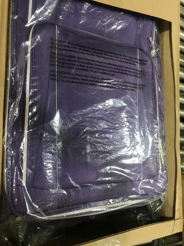 Photo 2 of U.S. Traveler Boren Polycarbonate Hardside Rugged Travel Suitcase Luggage with 8 Spinner Wheels, Aluminum Handle, Lavender, Checked-Large 30-Inch Checked-Large 30-Inch Lavender