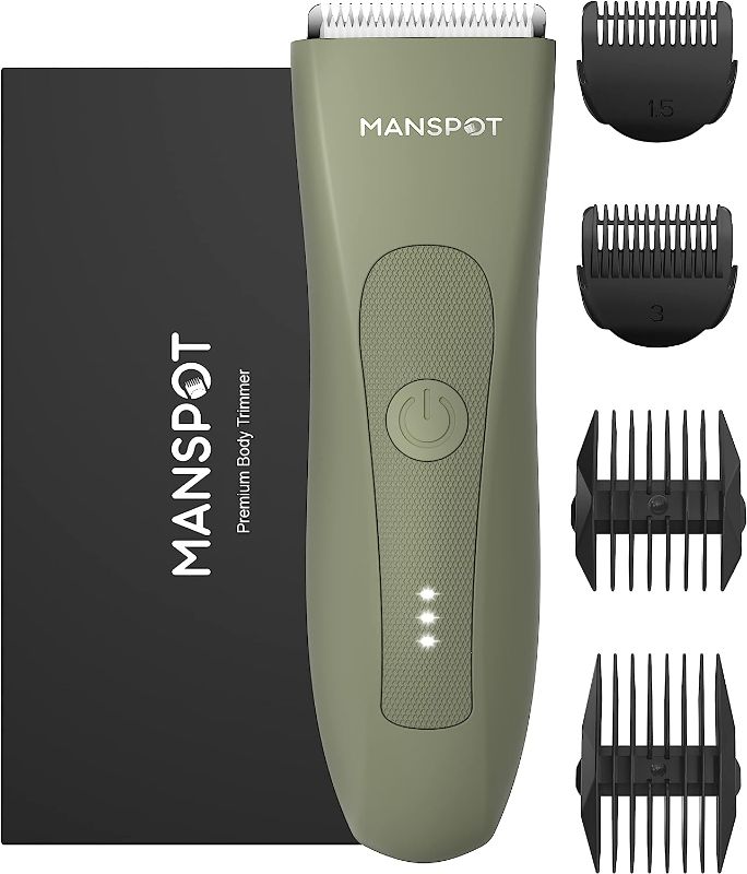 Photo 1 of MANSPOT Manscape Hair Trimmer for Men and Women, Electric Ball Trimmer Pubic Body Shaver, Hypoallergenic Ceramic Blade Heads,Waterproof Wet/Dry Groin & Body Shaver Groomer,20 Times Usage
