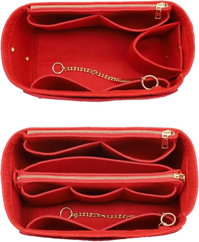 Photo 1 of LEXSION 3 in 1 Felt Purse Organizer Insert Bag in Bag with a Bottle Holder Shaper 8026 Red L
