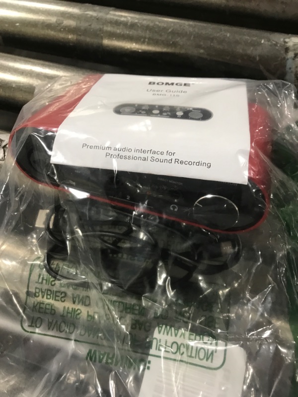 Photo 2 of BOMGE BMG11S USB Audio Interface, 24Bit/196kHz High-Fidelity, Ultra-low Latency, for Pc and Mac, with XLR/48V Phantom Power for Recording, Streaming (red)
