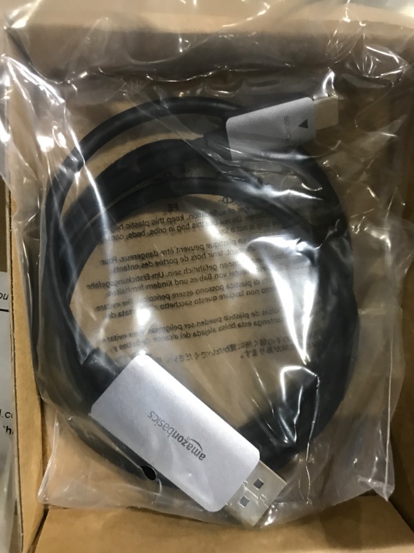 Photo 2 of Amazon Basics DisplayPort to USB-C Cable, 4Kx2K@60Hz, Aluminum Housing, 3 Feet, Black 3-Foot 1