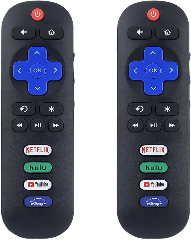 Photo 1 of ?2 Pack ? Replacement Remote Control for Roku TV, Compatible for TCL/Hisense Roku/Onn Roku/Sharp Roku/Element Roku/Westinghouse Roku/Philips Roku/Insignia Roku Smart TVs (Not for Roku Stick and Box)
