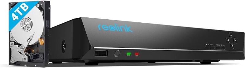 Photo 1 of REOLINK 4K 16 Channel Network Video Recorder for Security Camera System, Only Work with 4K/5MP/4MP HD Reolink IP Cameras PoE NVR, 24/7 Recording to Pre-Installed 4TB Hard Drive, RLN16-410-4TB