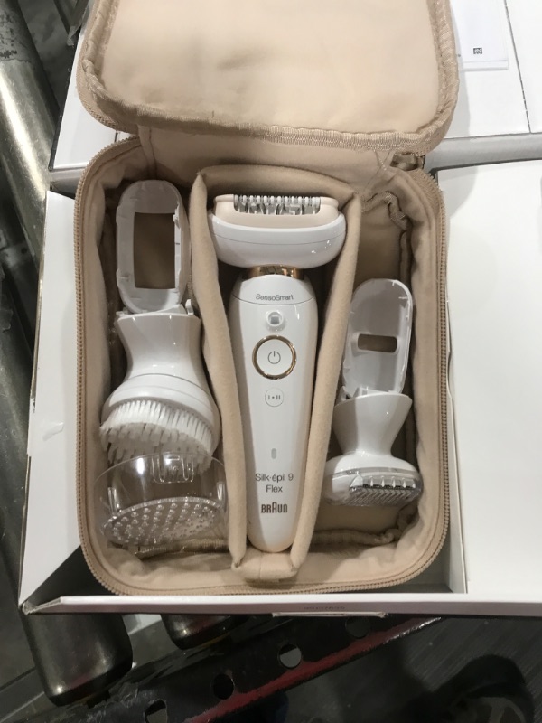 Photo 2 of Braun Epilator Silk-épil 9 9-030 with Flexible Head, Facial Hair Removal for Women and Men, Shaver & Trimmer, Cordless, Rechargeable, Wet & Dry, Beauty Kit with Body Massage Pad