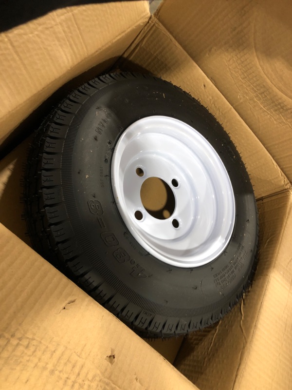 Photo 2 of  4.80-8 4.80x8 480-8 4.80-8 Trailer Tires with 8'' Rims, 4 Lug on 4'', Load Range C, 6PR