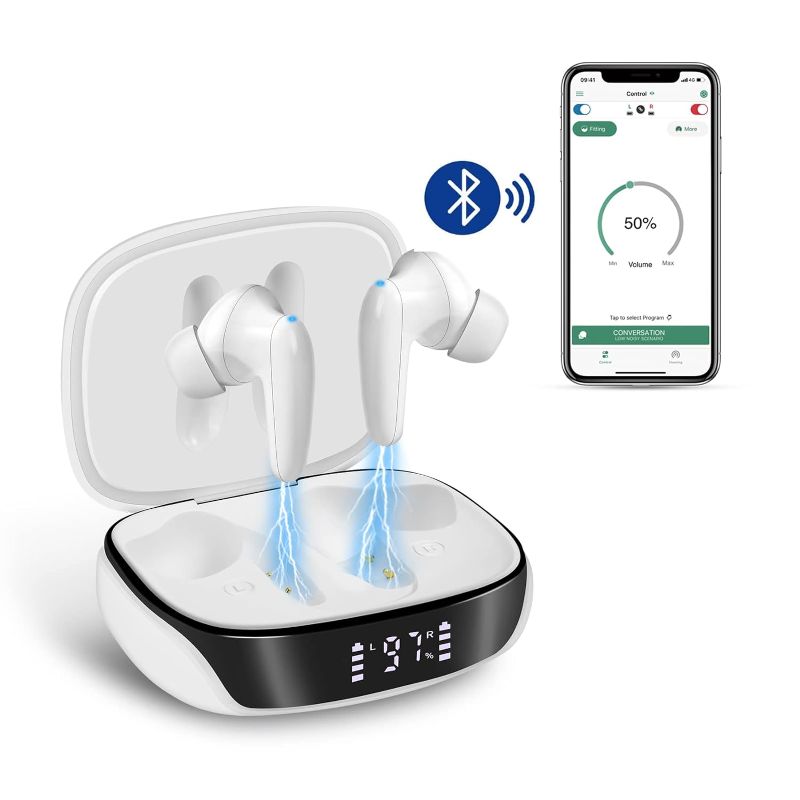 Photo 1 of Maihear 2 in 1 OTC Bluetooth Hearing Amplifier and Aids with APP Control for Seniors Adults, Rechargeable Hearing Sound Device with Noise Cancelling 1 Pair
