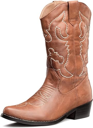 Photo 1 of SheSole Cowboy Boots for Women Wide Calf Cowgirl Boots Western Boots Pointed Toe, 38
