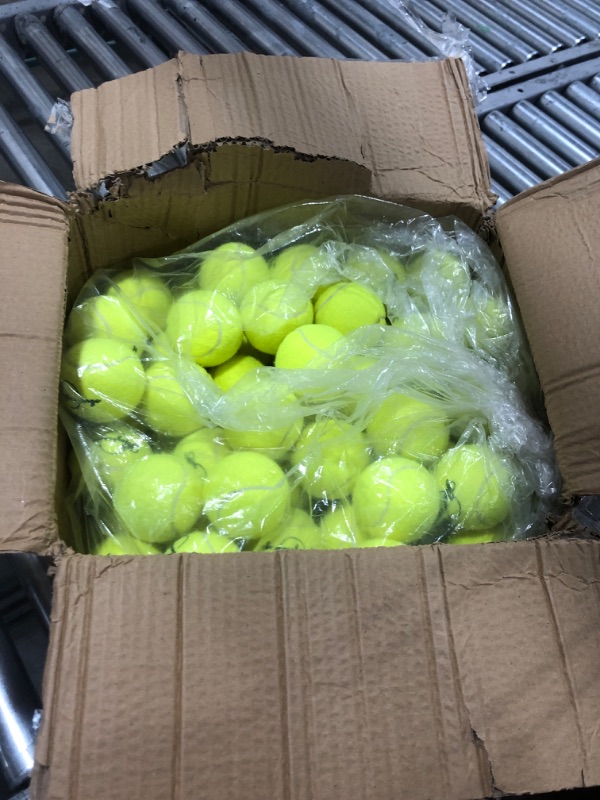 Photo 2 of Magicorange Tennis Balls, 120 Pack Advanced Training Tennis Balls Practice Balls, Pet Dog Playing Balls, Come with Mesh Bag for Easy Transport, Good for Beginner Training Ball Yellow
