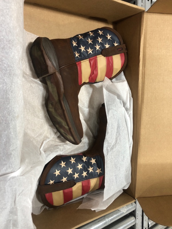 Photo 2 of Durango Rebel Patriotic Pull-On Western Flag Boot 10 Wide Brown and Union Flag