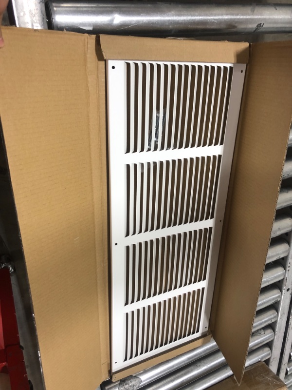 Photo 2 of 24"W x 8"H [Duct Opening Measurements] Steel Return Air Grille | Vent Cover Grill for Sidewall and Ceiling, White | Outer Dimensions: 25.75"W X 9.75"H for 24x8 Duct Opening 24"W x 8"H [Duct Opening]