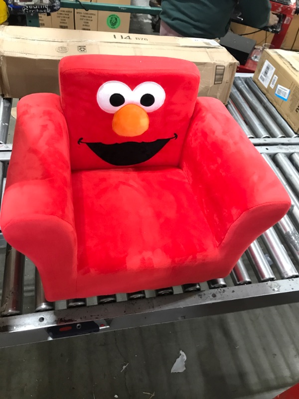 Photo 2 of Sesame Street Elmo Upholstered Chair by Delta Children, Red
