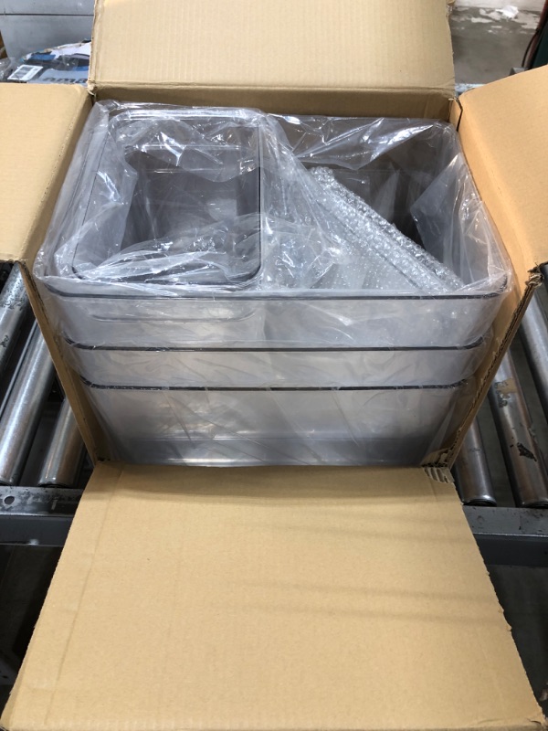 Photo 2 of 
Sgoostood Storage Boxes, 5 Packs Transparent Food Organizer, Stackable Lidded Storage Bins (3 XL + 2M)