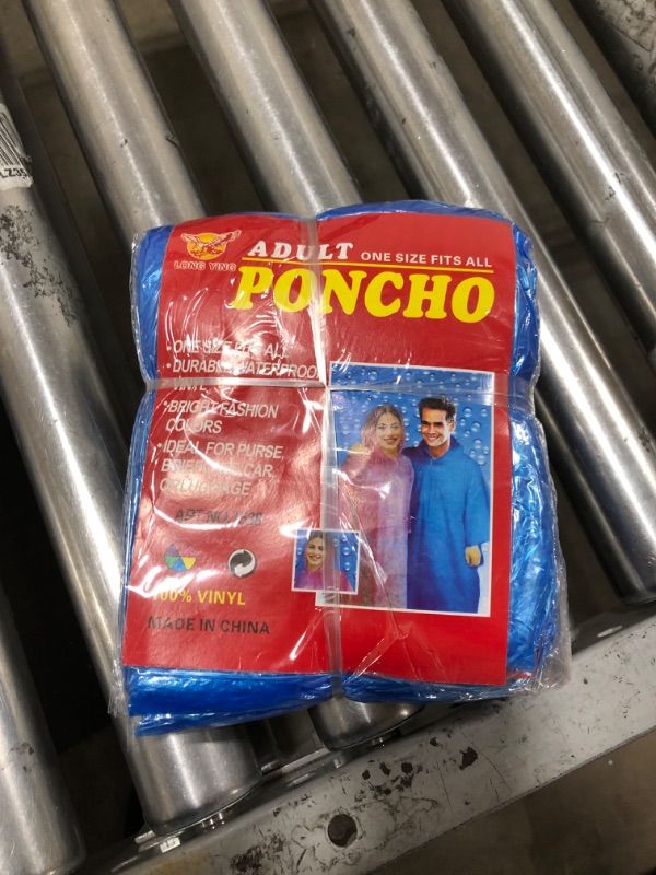 Photo 1 of  Adults Rain Ponchos (blue) 10