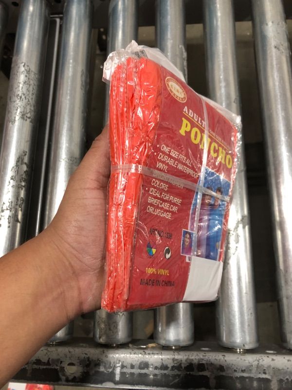 Photo 1 of  Adults Rain Ponchos (red) 5