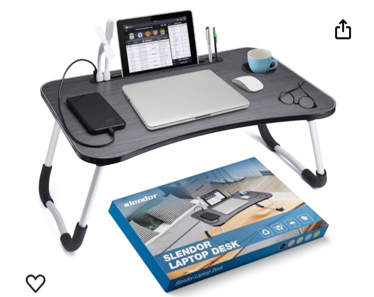 Photo 1 of Slendor Laptop Desk Foldable Bed Table Folding Breakfast Tray Portable Lap Standing Desk Notebook Stand Reading Holder for Bed/Couch/Sofa/Floor