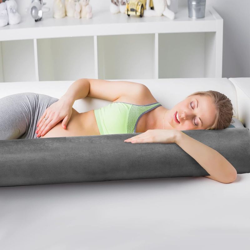 Photo 1 of  Round Body Pillow with Removable Washable Cover Memory Foam Roll Pillow Cylinder Bolsters for Back, Neck, Leg

