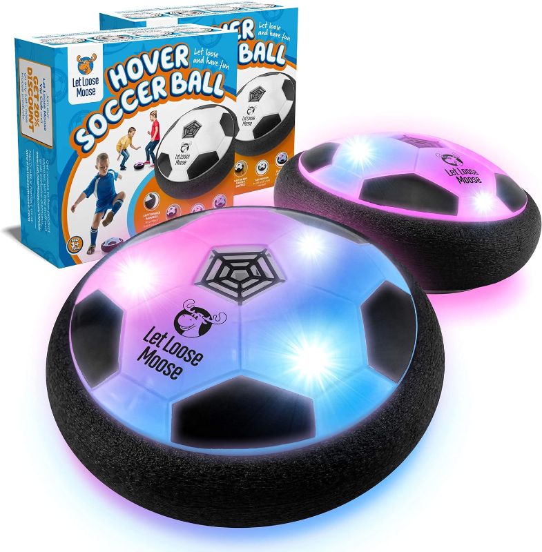 Photo 1 of Let Loose Moose Hover Soccer Ball, Set of 2 Light Up LED Soccer Ball Toys, Fun and Active Indoor Game for Young Boys and Girls, Great Birthday Gift for Young Kids, Fun Soccer Training Equipment
