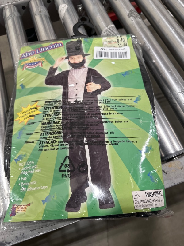 Photo 2 of Forum Novelties Child's Abraham Lincoln Costume, X-Large Black