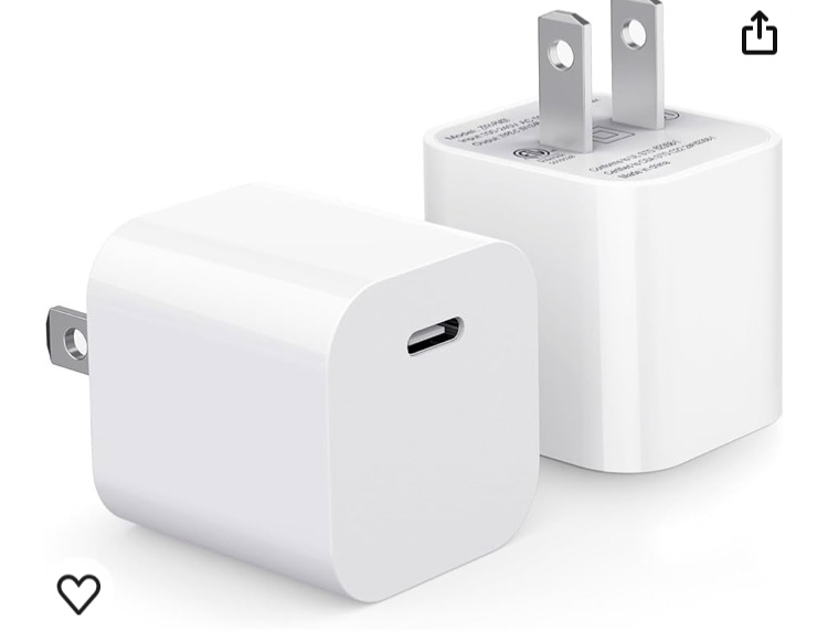 Photo 1 of USB C Charger Block, 2Pack for iPhone 14 13 12 Charger Fast Block [MFi Certified], Type C Adapter Plug Box Wall Charging Brick Cube for iPhone 14 13 12 11 Pro Max XS X XR SE 8 Plus, for iPad (White)