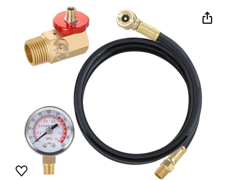 Photo 1 of Hromee Air Tank Repair Kit w/Safety Valve, Pressure Gauge and 4 Feet Air Tank Hose Assembly kit for Portable Carry Tank
