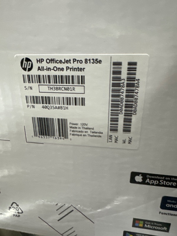 Photo 4 of HP OfficeJet Pro 8135e All-in-One Printer, Color, Printer for Home, Print, Copy, scan, fax, Instant Ink Eligible; Automatic Document Feeder; Touchscreen; Quiet Mode; Print Over VPN New Version