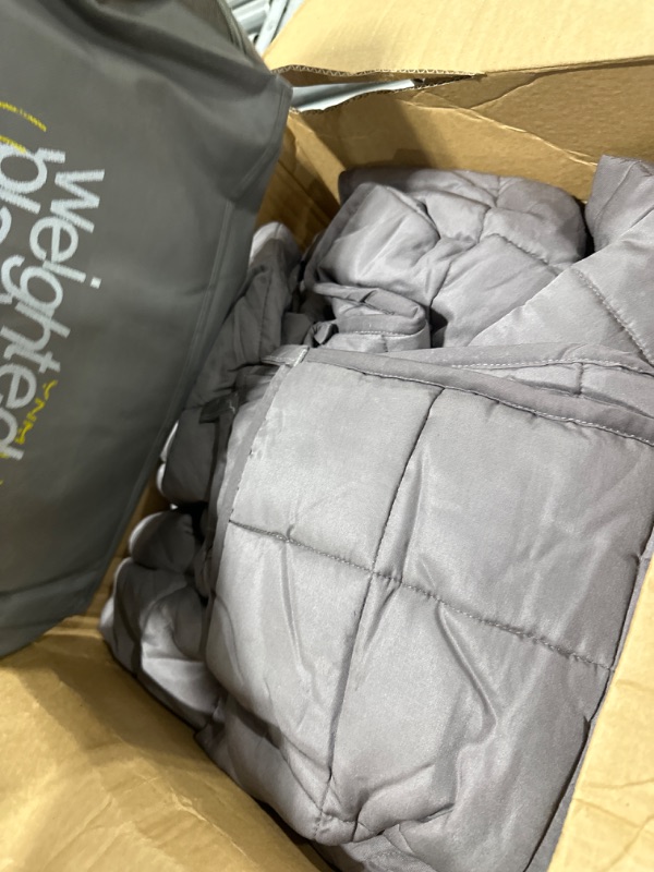 Photo 2 of YnM Bamboo Weighted Blanket — Cooling Bamboo Viscose Oeko-Tex Certified Material with Premium Glass Beads (Grey Suede, 60''x80'' 15lbs), Suit for One Person(~140lb) Use on Queen/King Bed Bamboo 60 in x 80 in 15 lb Grey Suede Inner Weighted Layer