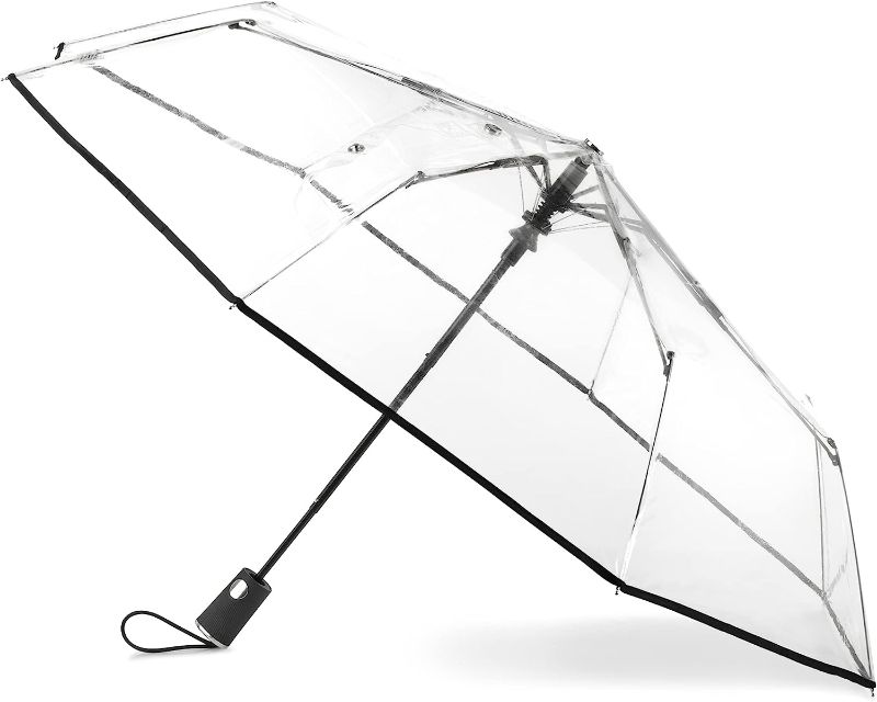 Photo 1 of totes Clear Canopy Automatic Open Foldable Umbrella
