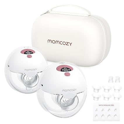 Photo 1 of Momcozy Breast Pump Hands Free M5, Wearable Breast Pump of Baby Mouth Double-Sealed Flange with 3 Modes & 9 Levels, Electric Breast Pump Portable - 24mm, 2 Pack Cozy Red
