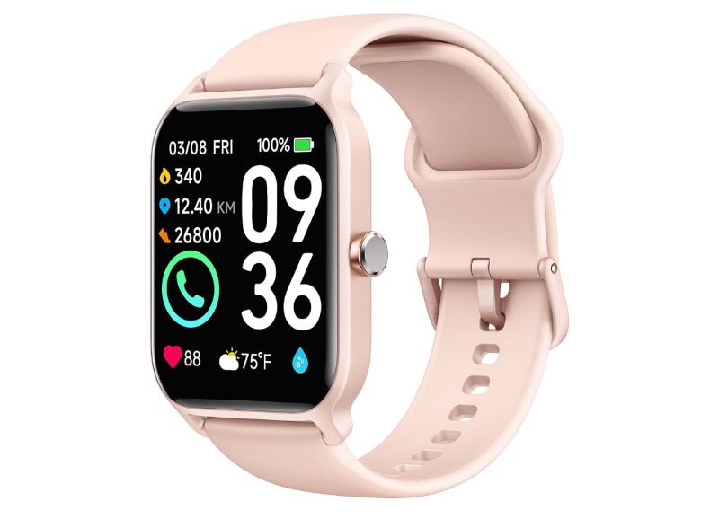 Photo 1 of Smart Watch for Women - 1.8" Full Touch HD Screen, 24-Hour Heart Rate, Blood Oxygen, Sleep Monitor, Alexa Built-in, IP68 Waterproof, 100 Sports Modes, Unisex