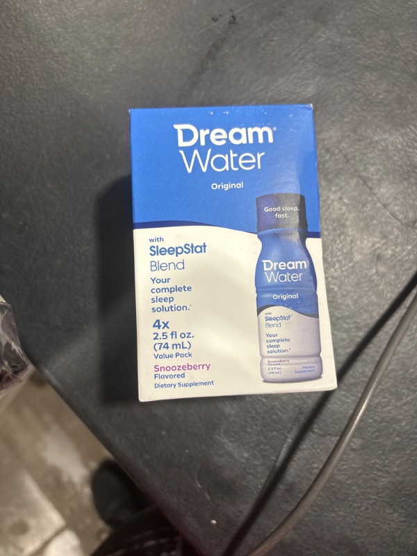 Photo 2 of Dream Water Sleep Aid Supplement Drink; Melatonin 5mg, GABA, 5-HTP; Zero Sugar, Natural Flavors, No Added Colors, 2.5 oz Liquid Sleep Shots, Snoozeberry, 4-Count 2.5 Fl Oz (Pack of 4)