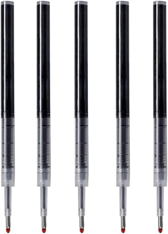 Photo 1 of DUNBONG Push Type Silent Neutral Pen Refill, Black Ink, Liquid Gel Pens Refills - 0.5mm Fine Line, Straight Liquid Gel Pen Refills Set of 5 (5) 