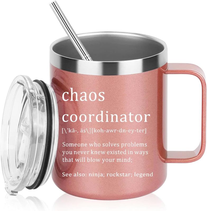 Photo 1 of Chaos Coordinator Stainless Steel Coffee Mug, Chaos Coordinator Gifts, Funny Gifts for Mom Mother, Office Gifts for Coworkers, Birthday Mother’s Day Gifts for Mom Mother from Daughter Son 12OZ 