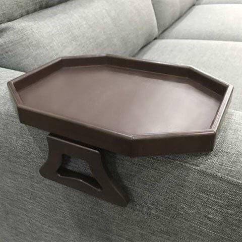 Photo 1 of Limited-time deal: Xchouxer Sofa Arm Clip Table, Armrest Tray Table, Drinks/Remote Control/Snacks Holder, 9 in x 12.3 in x 4.5 in … (Cherry Brown) 