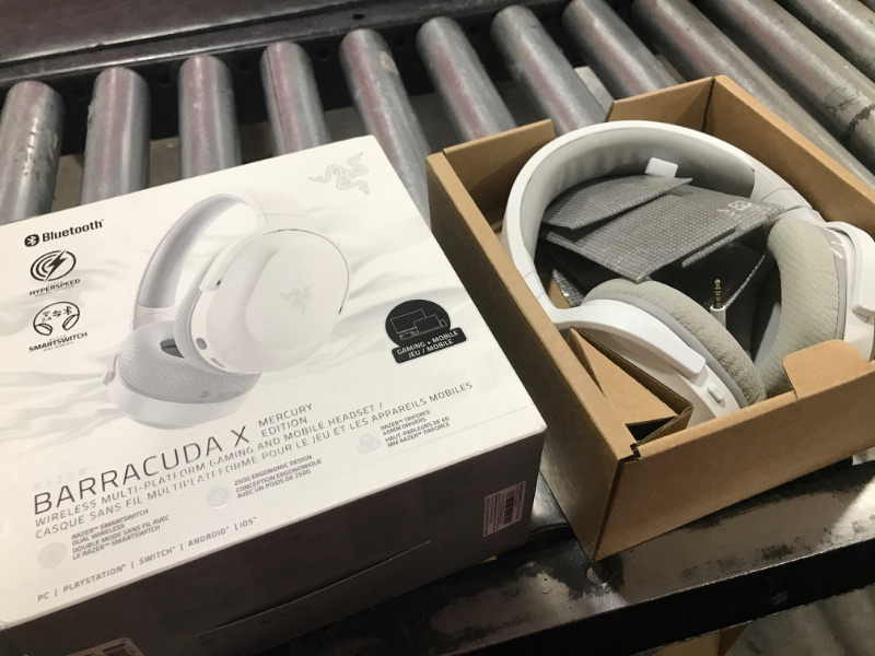 Photo 2 of Razer Barracuda X Wireless Gaming & Mobile Headset (PC, Playstation, Switch, Android, iOS): 2.4GHz Wireless + Bluetooth - Lightweight - 40mm Drivers - Detachable Mic - 50 Hr Battery - Mercury White White Barracuda X Headset