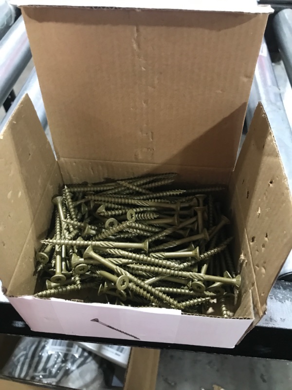 Photo 2 of Deck Screws #10 * 3", (137pcs)2 lbs.Exterior Wood Screws, Rust Resistant epoxy Coated, Bronze, T25 Star Bit 10*3 Yellow 2