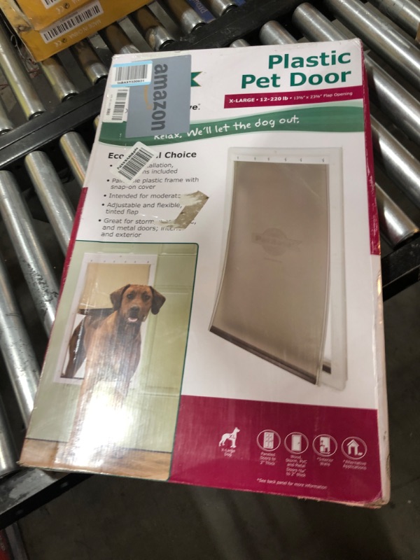 Photo 2 of PetSafe Plastic Dog and Cat Door, X-Large, For Pets Up To 220 lb, Paintable, Easy DIY Installation, Security Cover Included, Install in Interior and Exterior Doors or Walls, Durable, Adjustable Flap