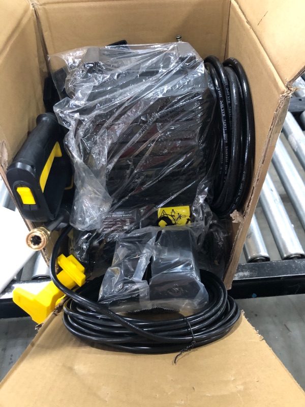 Photo 3 of AgiiMan Electric Pressure Washer, 4200PSI Max 2.8GPM Power Washer Electric Powered with 20FT Hose, 4 Nozzles, Foam Cannon, High Pressure Cleaner Machine for Cars, Patios, Driveways, Yellow 4200PSI Yellow