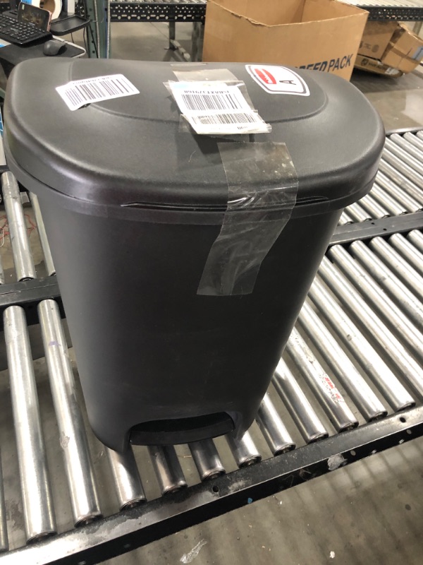 Photo 2 of Rubbermaid Classic 13 Gallon Step-On Trash Can with Lid, Black Waste Bin for Kitchen Black Step On