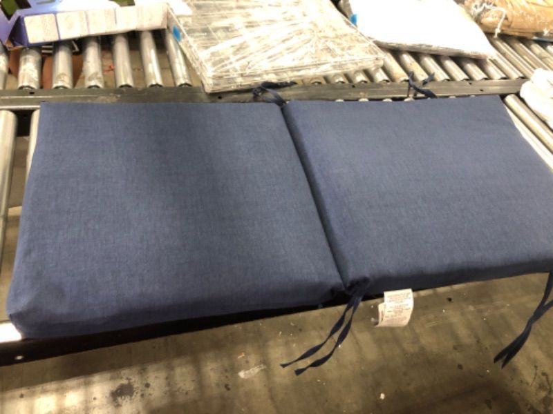 Photo 2 of Arden Selections Outdoor Dining Chair Cushion 20 x 20, Sapphire Blue Leala 20 x 20 High Back Sapphire Blue Leala