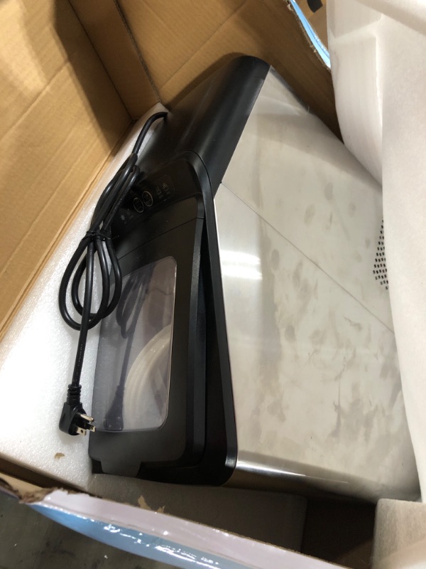 Photo 1 of Countertop Nugget Ice Maker – Pebble Ice Machine, Soft Chewable Pellets in 20 Min, 26Lbs/24H, 3lb. Capacity, Waterline-Compatible, Self-Cleaning, Stainless-Steel + Scoop Nugget/Pebble Ice Machine