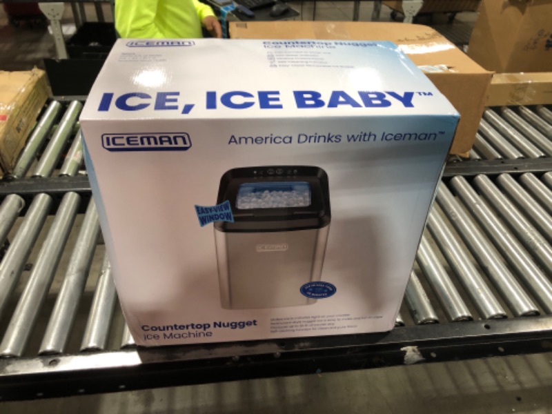 Photo 1 of Countertop Nugget Ice Maker – Pebble Ice Machine, Soft Chewable Pellets in 20 Min, 26Lbs/24H, 3lb. Capacity, Waterline-Compatible, Self-Cleaning, Stainless-Steel + Scoop Nugget/Pebble Ice Machine