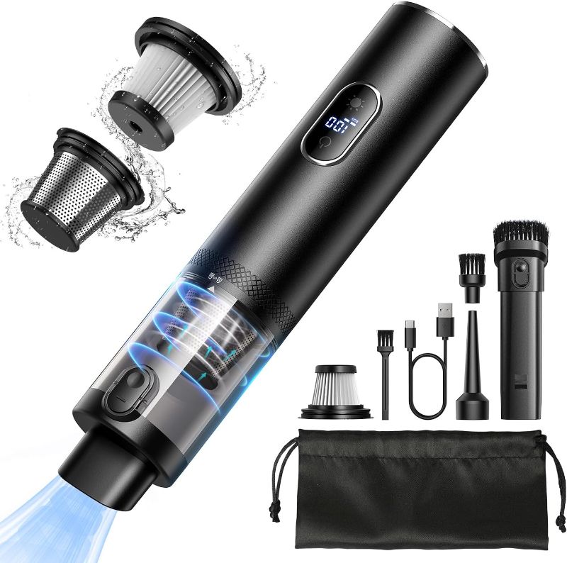 Photo 1 of PUFTEM Car Vacuum, Handheld Vacuum Cordless, LED Light and Air Duster