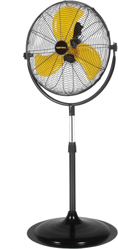 Photo 1 of VENTISOL 18 Inch Tilting Pedestal Fan, 3-Speed High Velocity Stand Up Fan 4,200CFM Heavy-duty Standing Fan Metal Stand Fan for Commercial, Residential,Industrial,Warehouse,Worksites,Gym,Garage