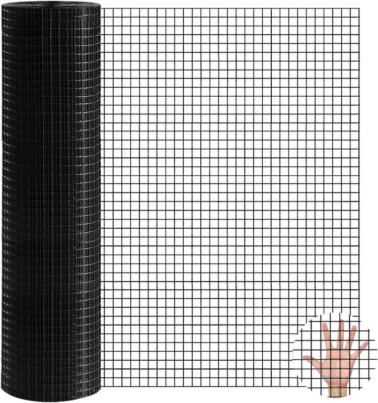 Photo 1 of Hardware Cloth 1/2 in 48in x 100ft 23 Gauge Black Vinyl Coated Chicken Wire Fence Roll Cage Wire Netting Roll Garden Fencing Chicken Run Mesh Screen