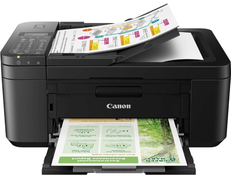 Photo 1 of Canon PIXMA TR4720 Wireless Color All-in-One Inkjet Printer for Home Office, Black - Print Copy Scan Fax - 4800 x 1200 dpi, Auto 2-Side Printing, 20-Sheet ADF, Two-line LCD, Tillsiy Printer_Cable