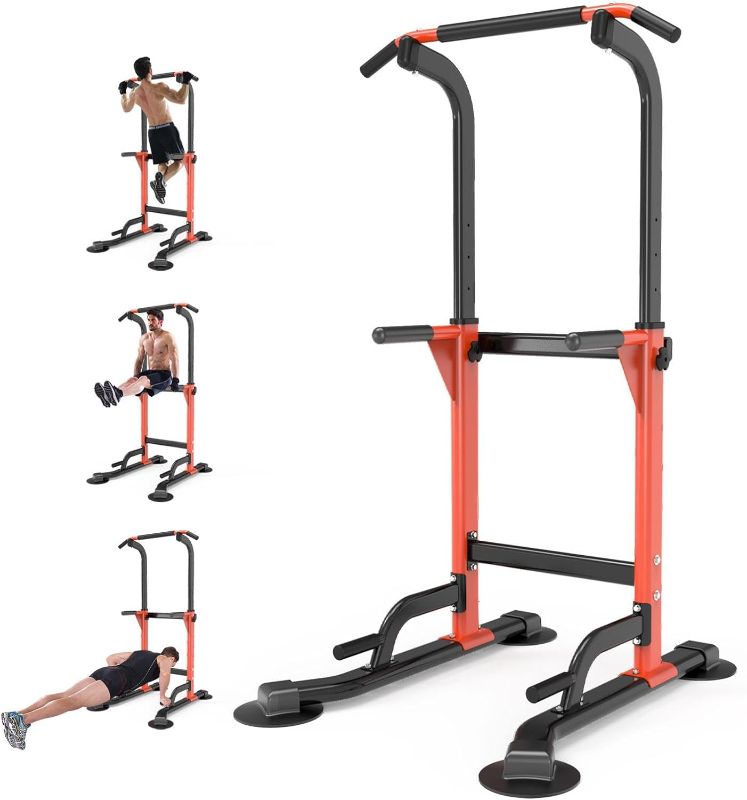 Photo 1 of Z ZHICHI Pull Up Dip Station For Home Gym Strength Training Fitness Workout Station Chin-Ups Push-Ups Pull-Ups Dip-Ups 330LBS T055CDC orange