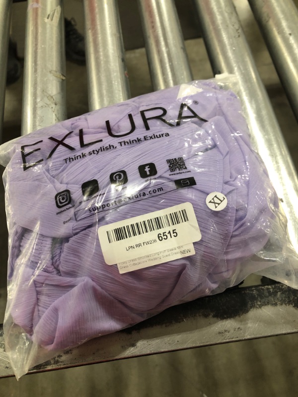 Photo 2 of EXLURA Women’s 2023 Summer One Shoulder Tie Mini Dresses Ruffle Somcked A-Line Flowy Short Mini Dress Purple X-Large
